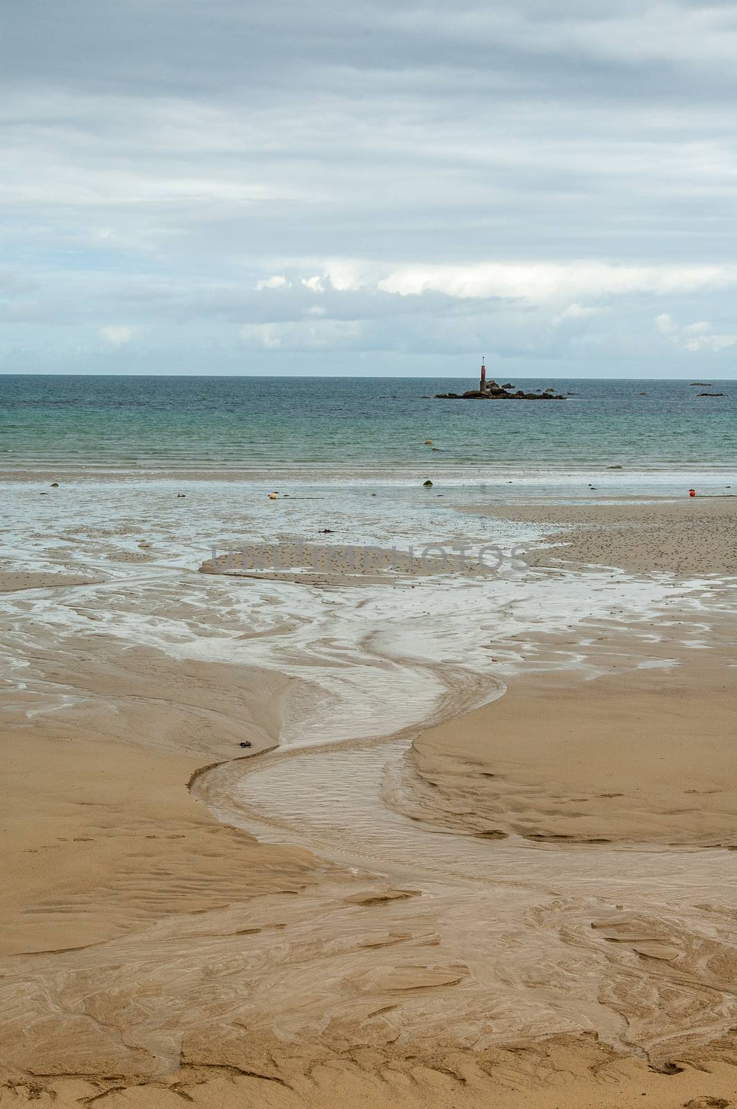 coastal landscape of Brittany in summer,france