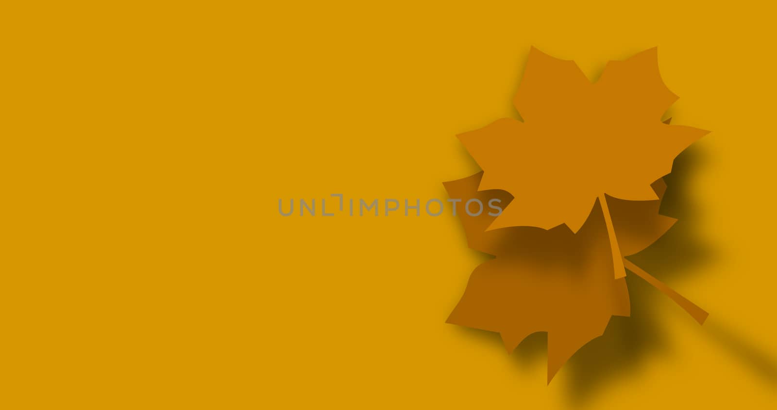 abstract autumn leafs an orange and green background with copy space