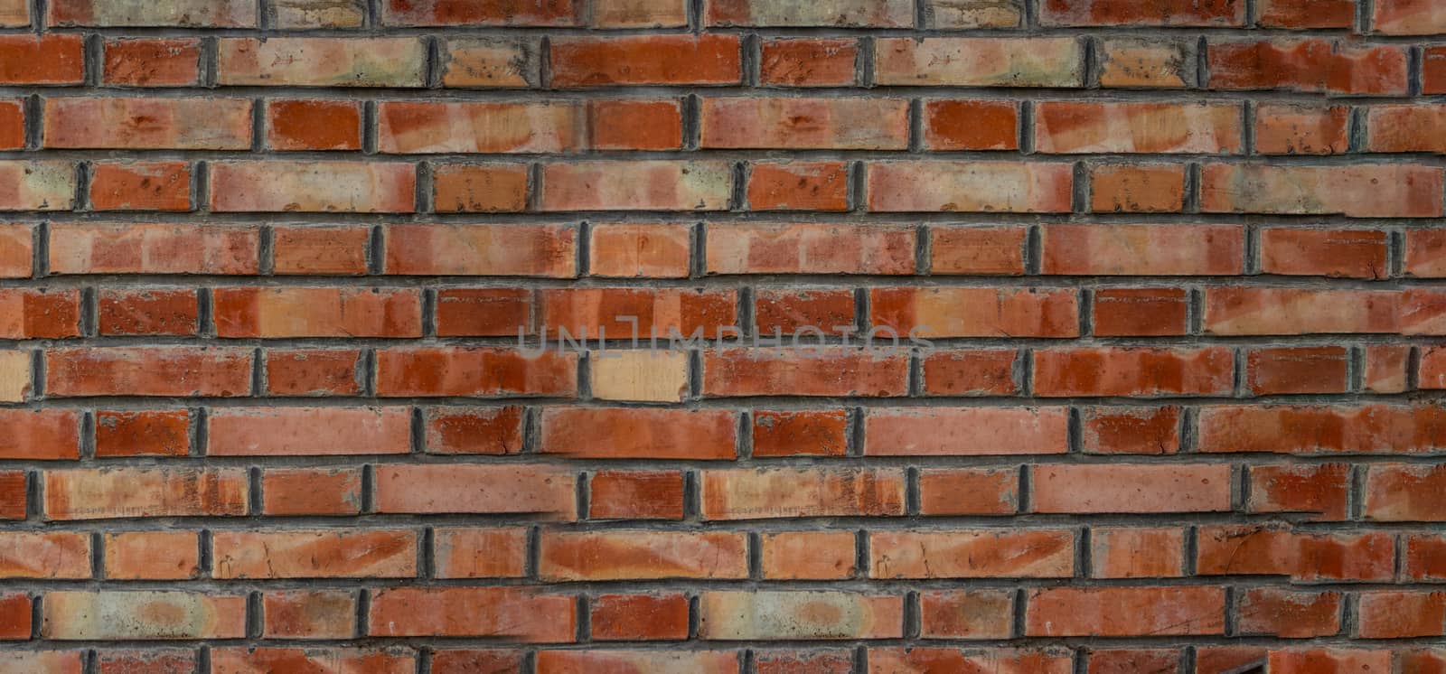 Old red brick European wall for presentation or artwork background with copy space