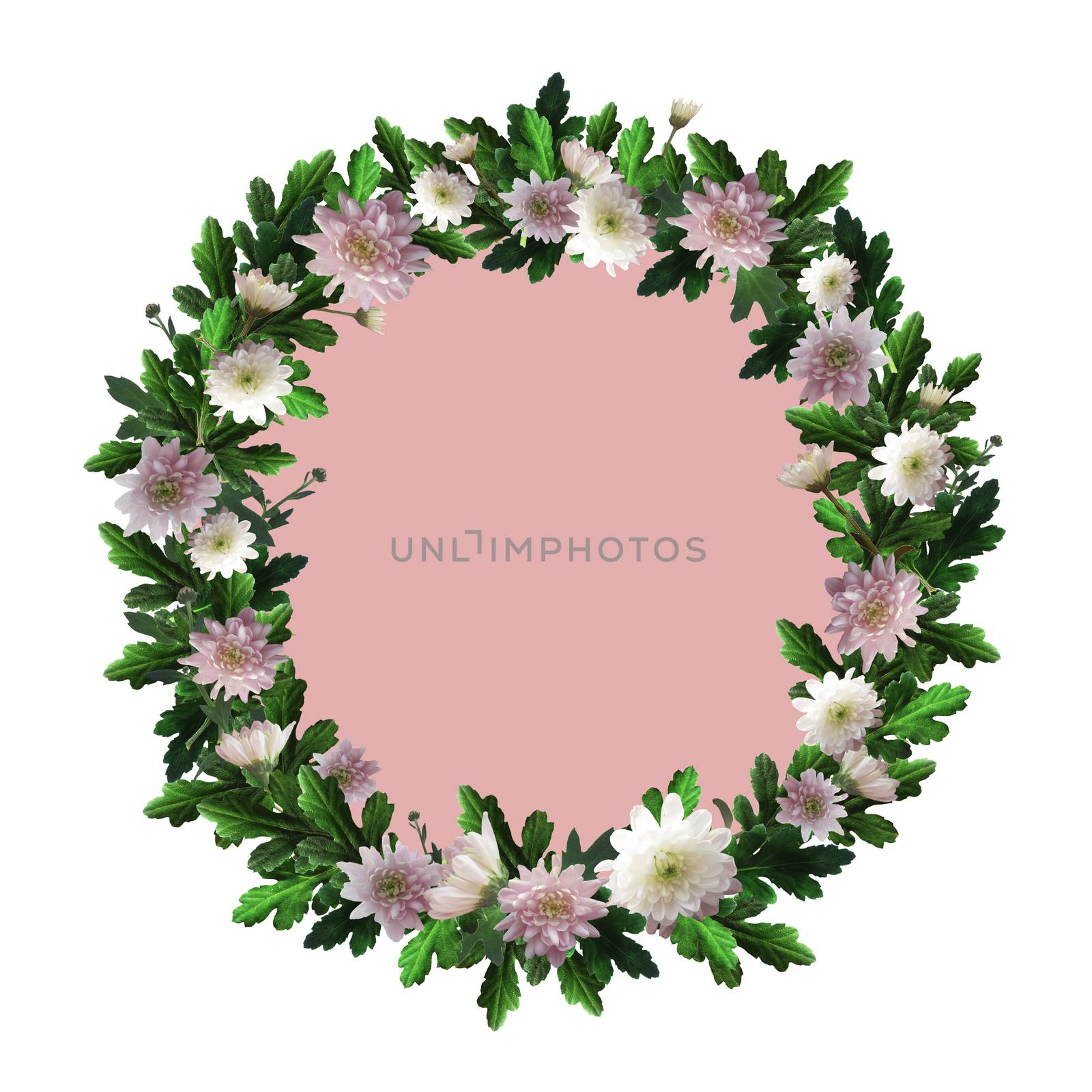 Wreath of flowers with space for text. by Rina_Dozornaya