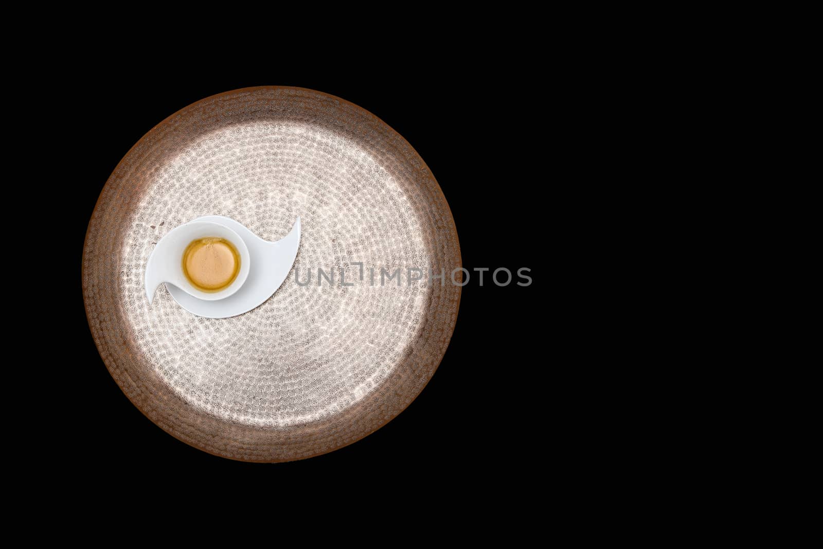 flat design coffee for with water on a black background