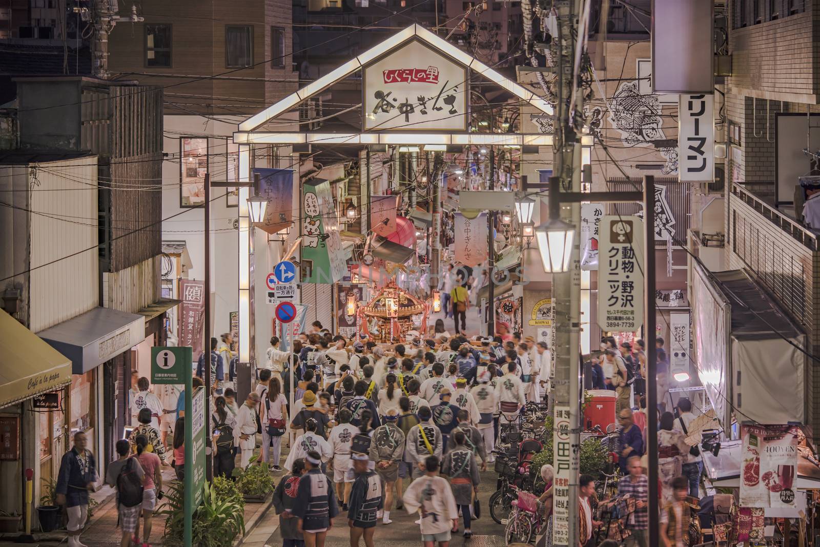 Japanese bear Shinto shrine mikoshi on their shoulders by kuremo