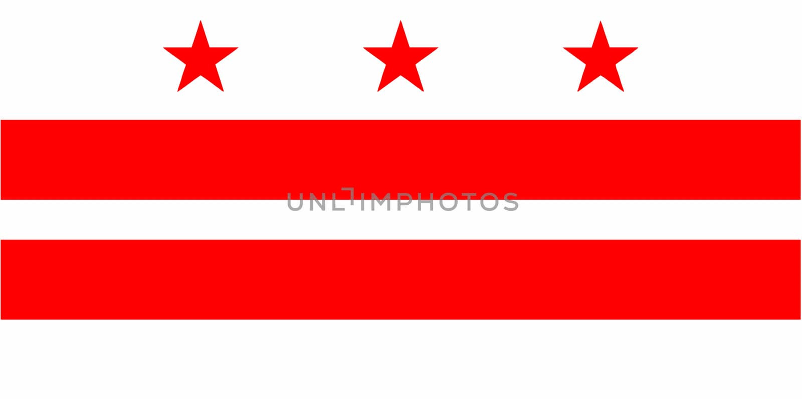 The Washington DC State Flag in red and white