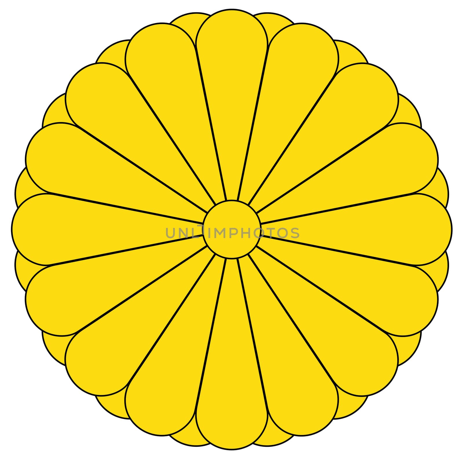 The imperial seal of Japan over a white background