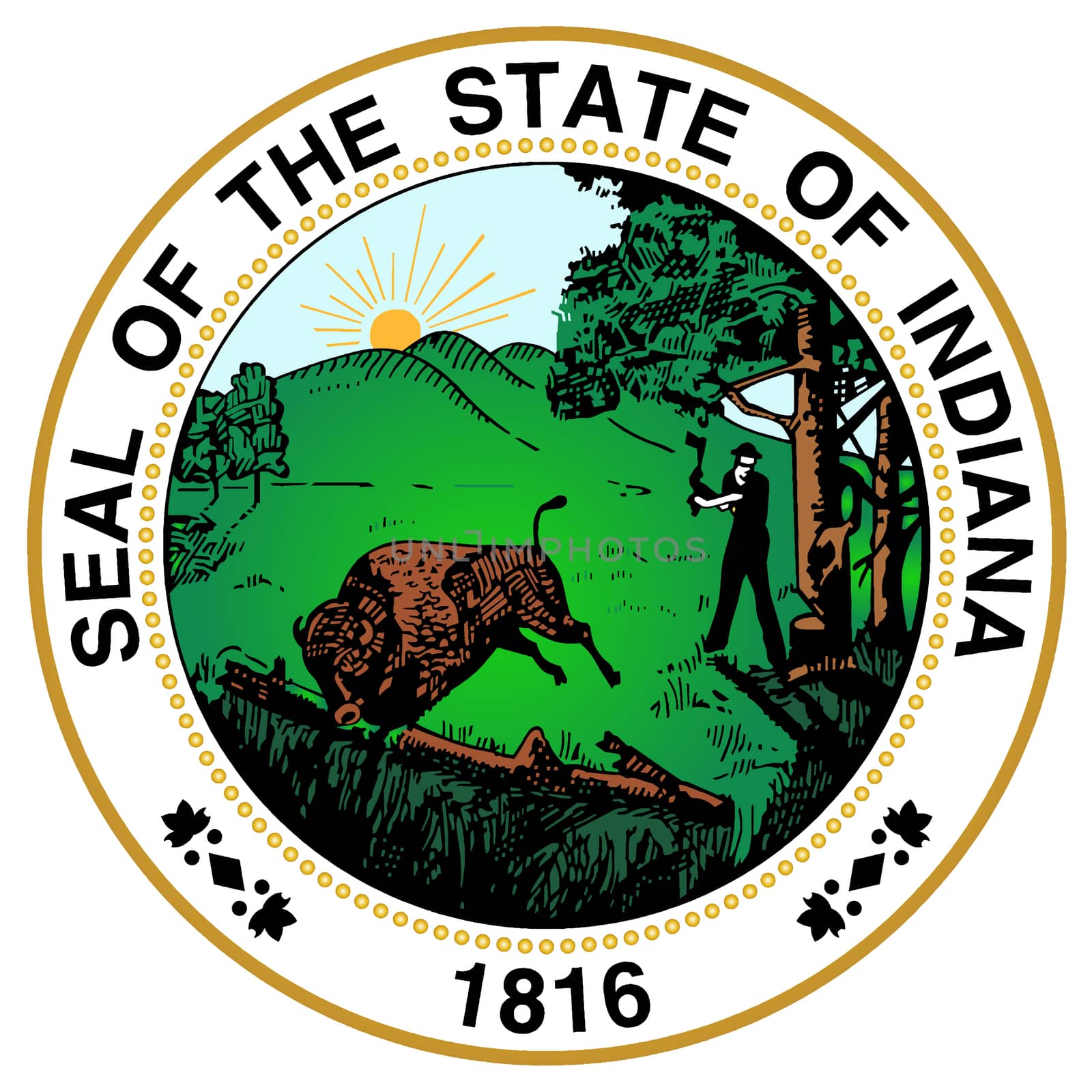 The great seal of the state of Indiana