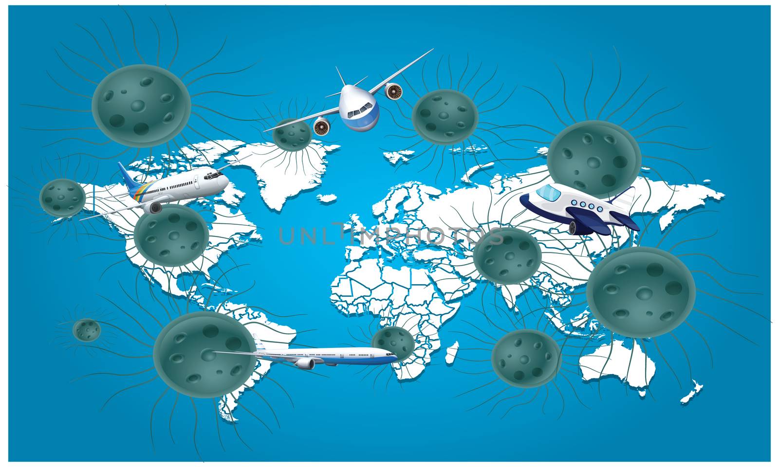 virus travel from all over the world by aanavcreationsplus