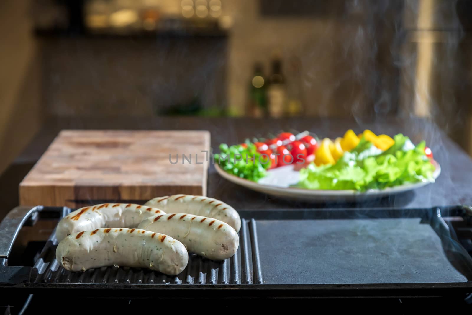 Mouth-watering chicken roasts grilled on the surface