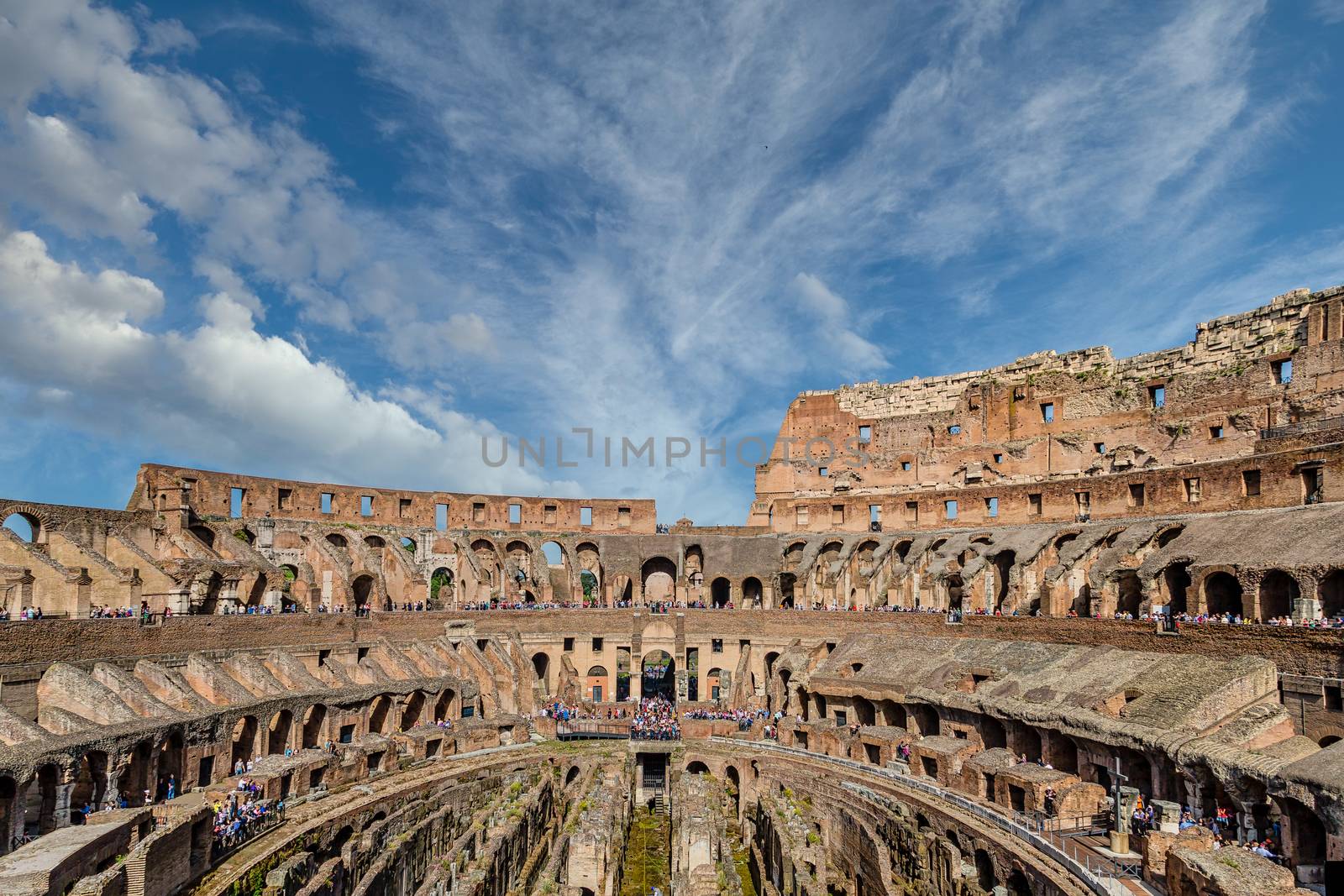 Roman Coloseum with Many Tourist by dbvirago