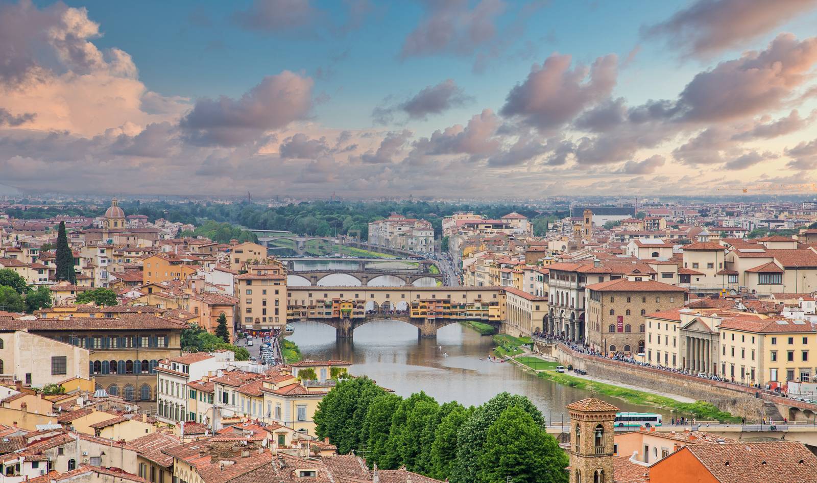 The Arno Past The Ponte Vecchio by dbvirago