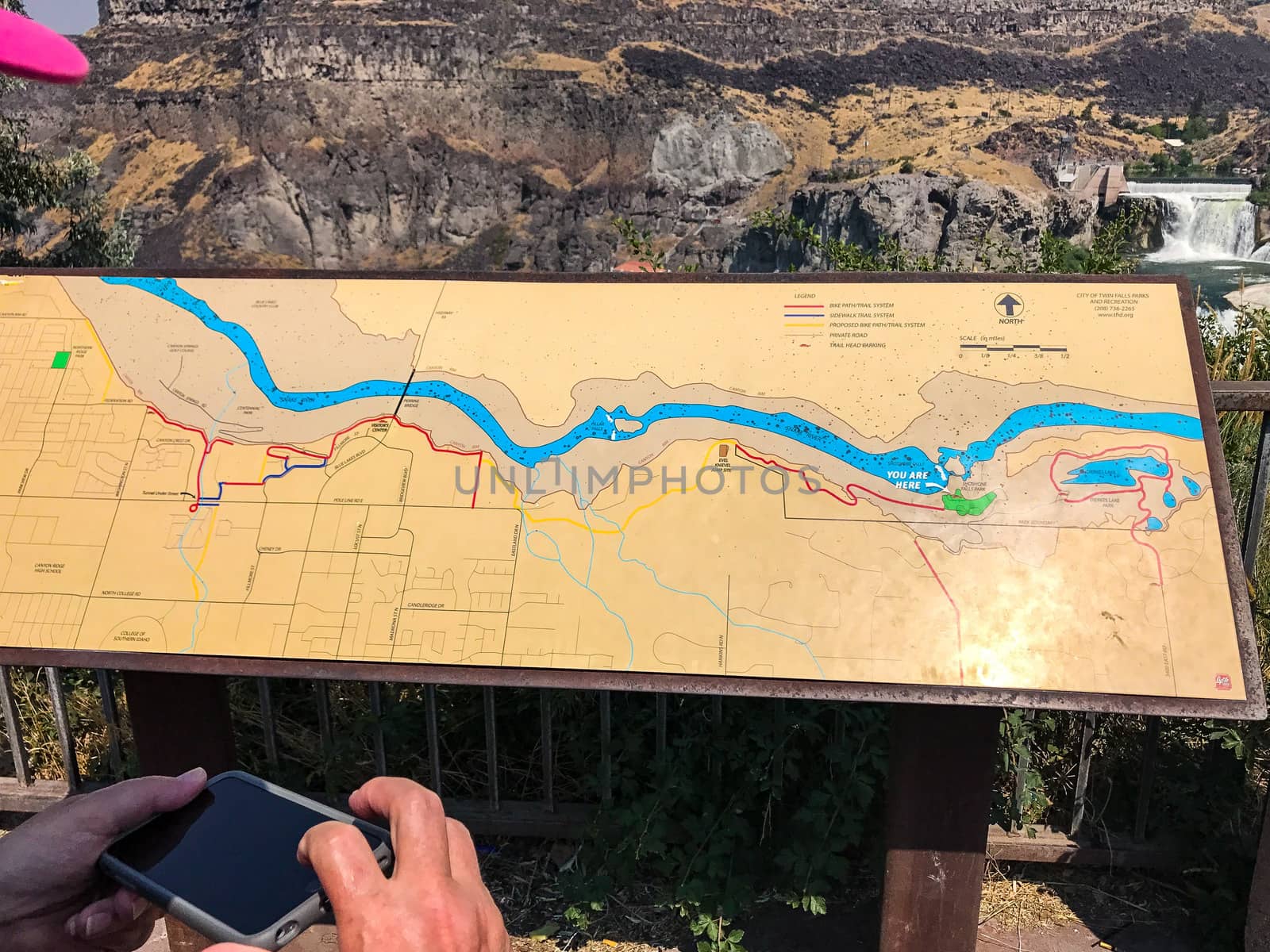 Spectacular view of Shoshone Falls or Niagara of the West, Snake River, Idaho, United States.