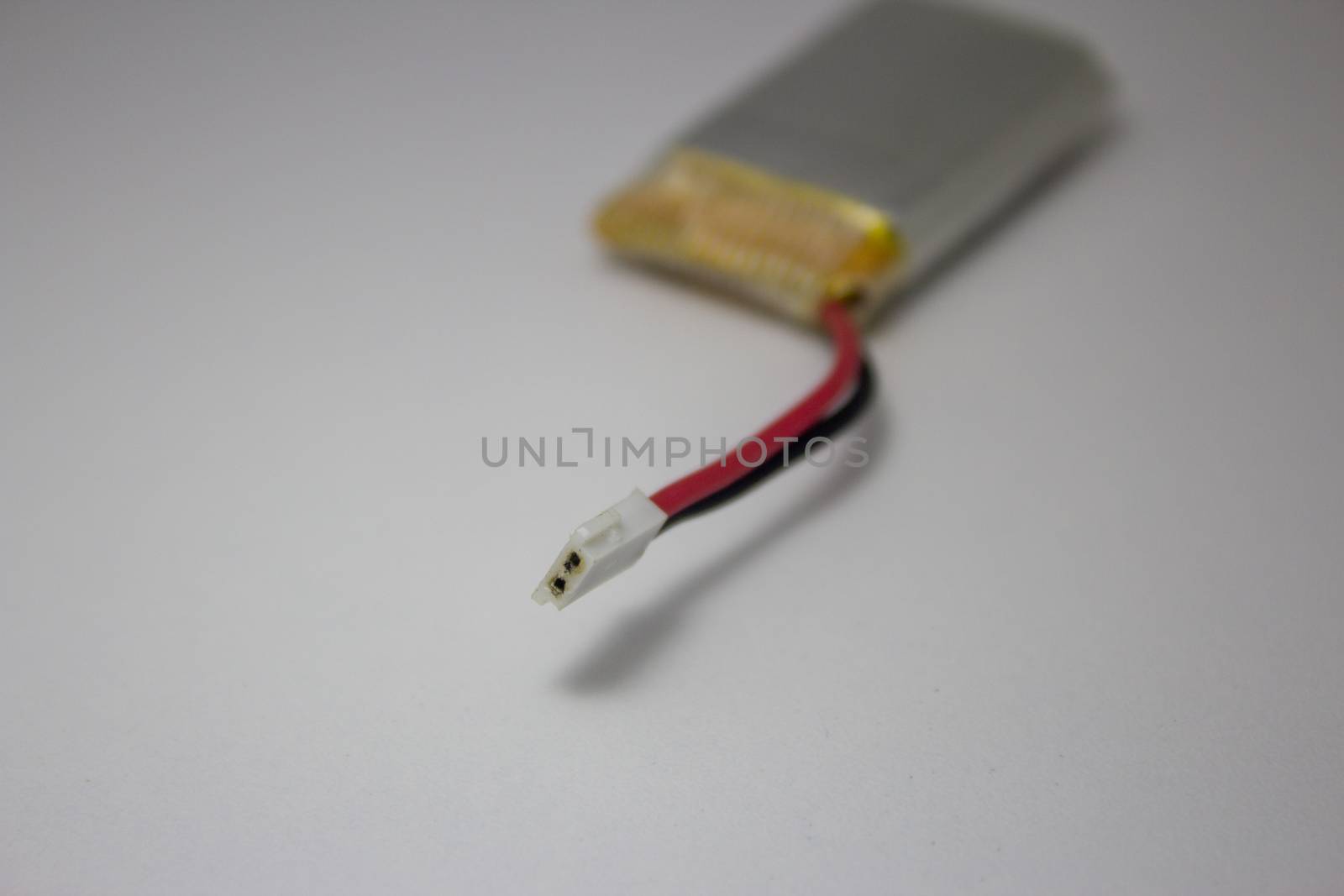 Lithium polymer battery, or LiPo, of 3.7 volts and 600 mah capacity used in toys and drones