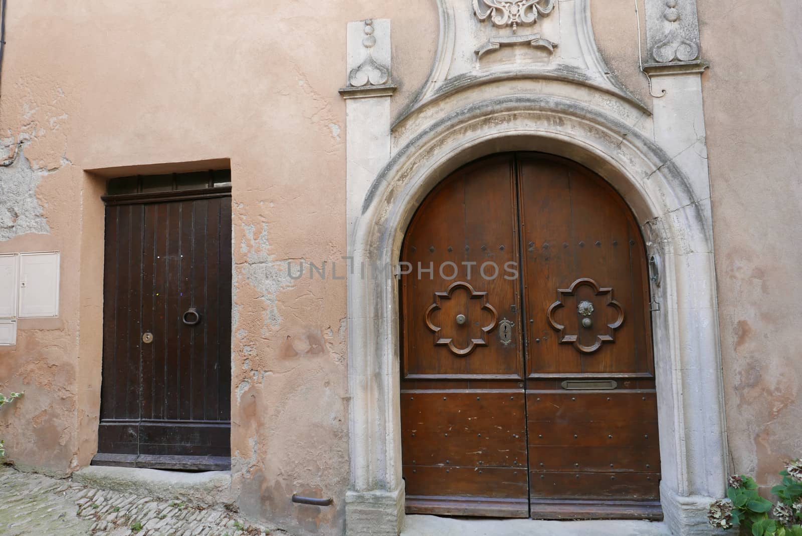 village of vaucluse, roussillon and bonnieux between vineyard and village, France