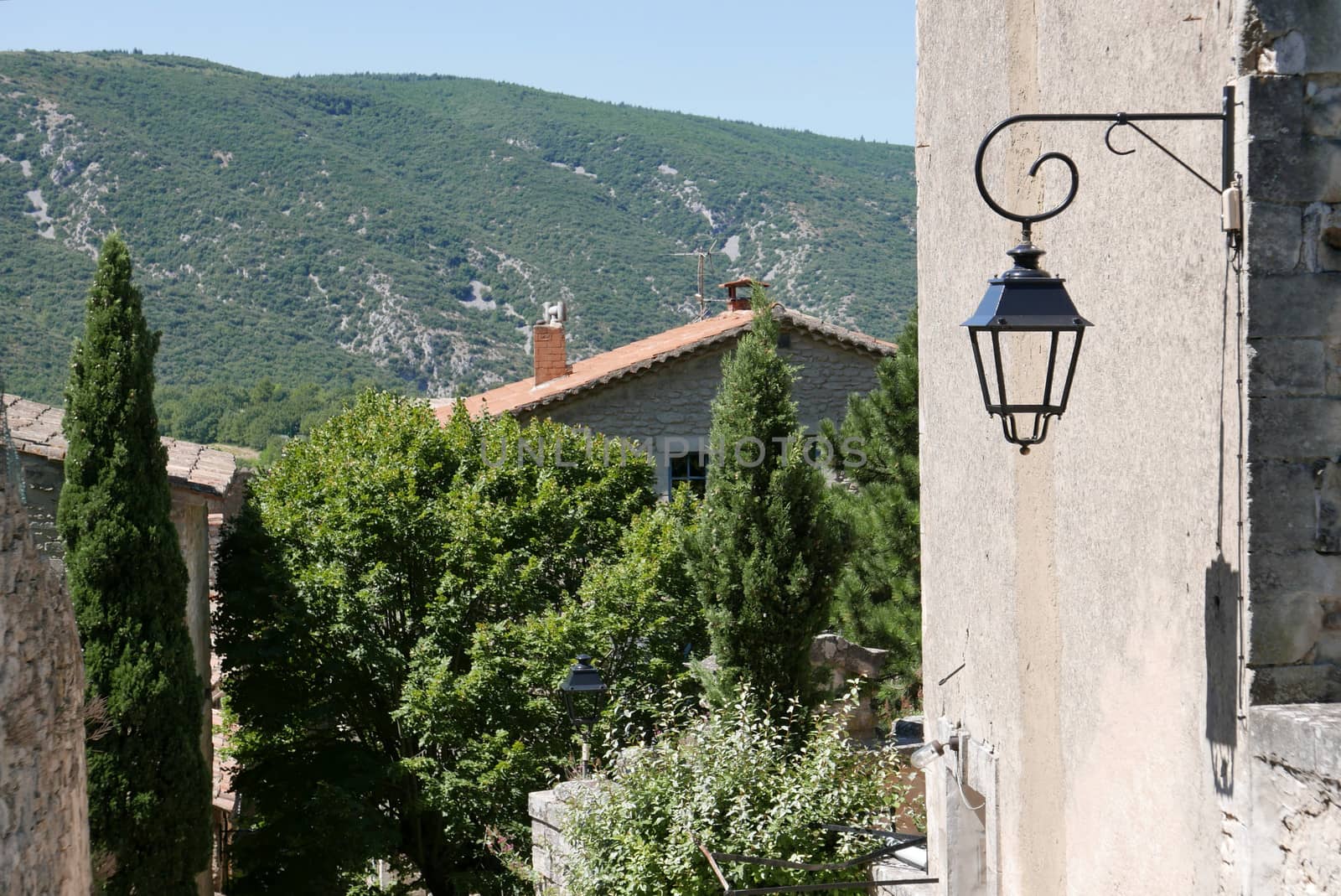 village of vaucluse, roussillon and bonnieux between vineyard and village, France