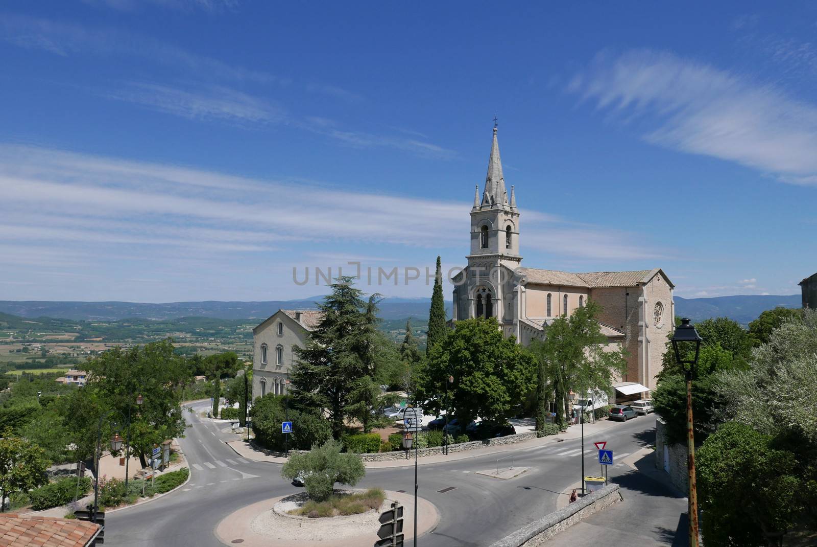 village of vaucluse, roussillon and bonnieux between vineyard and village, France