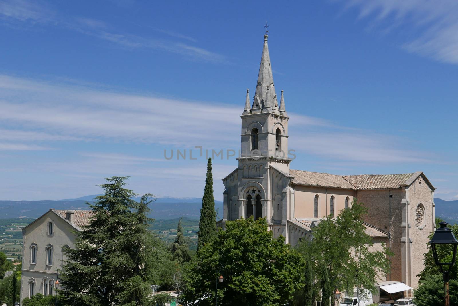 village of vaucluse, roussillon and bonnieux between vineyard and village, France