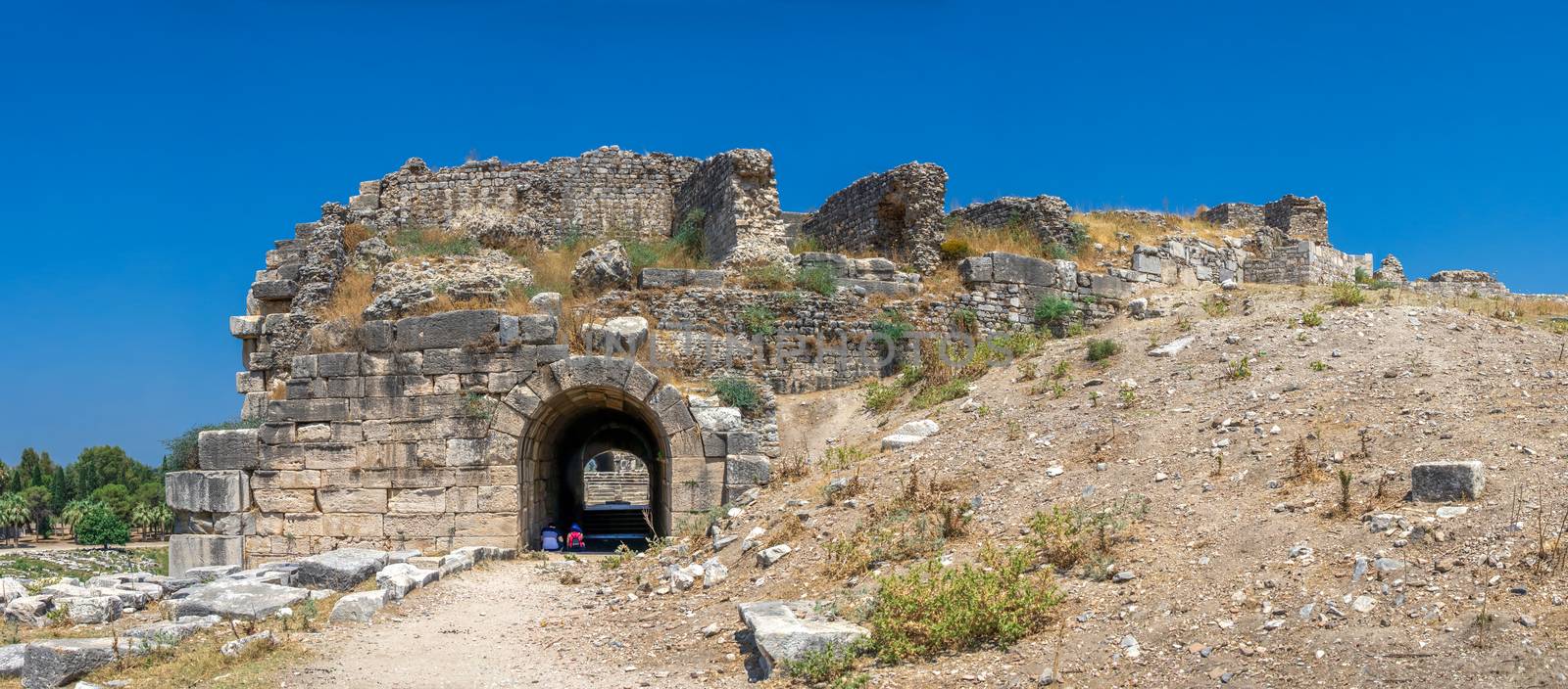 Ancient Greek city Miletus on the western coast of Anatolia, Turkey, on a sunny summer day