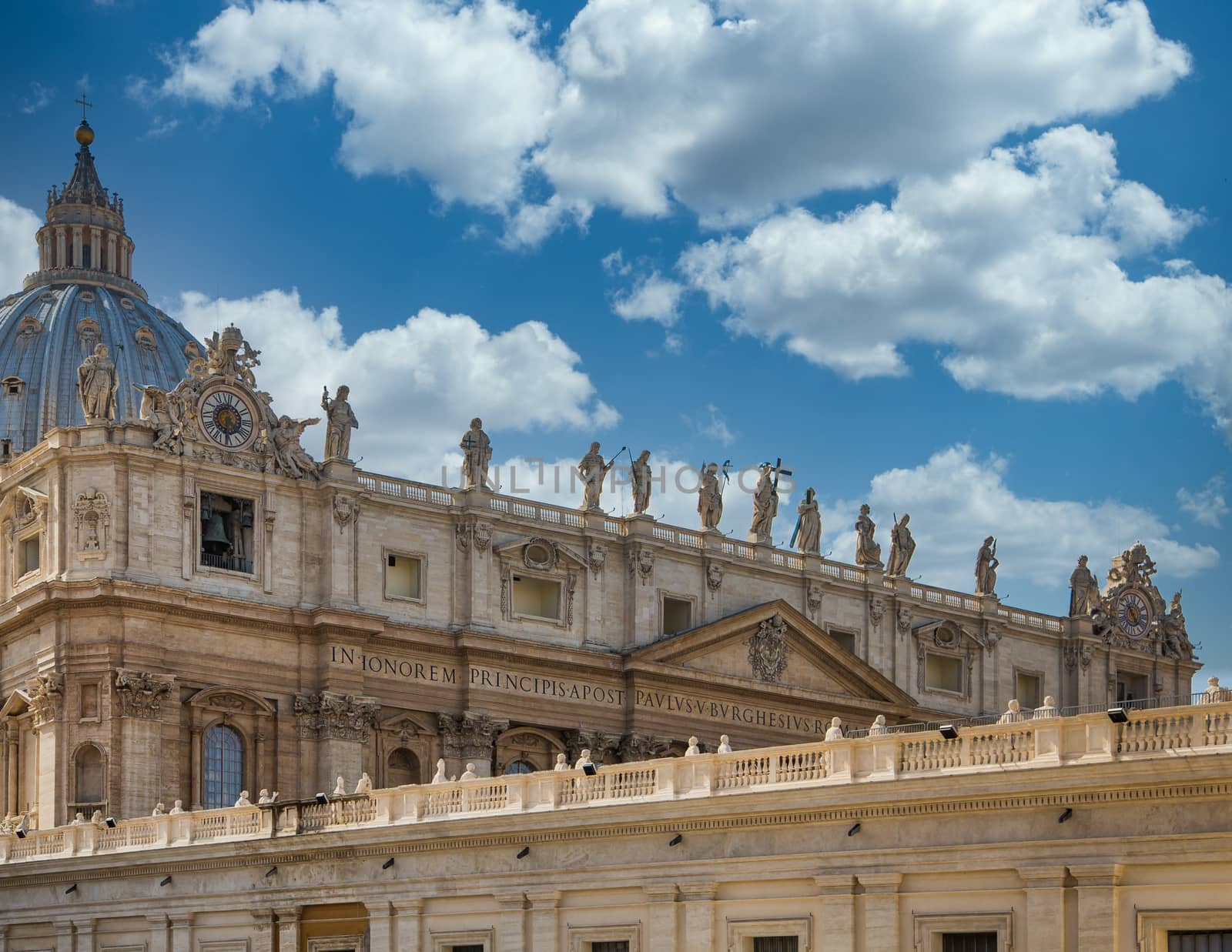 Statues of Popes over Saint Peters Square by dbvirago