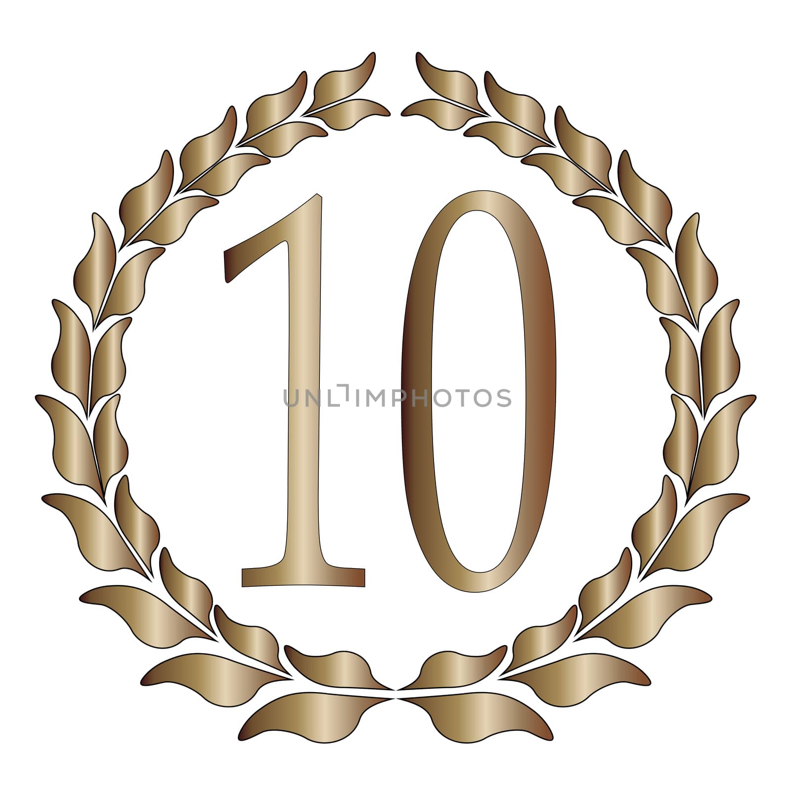 A 10th anniversary symbol over a white background