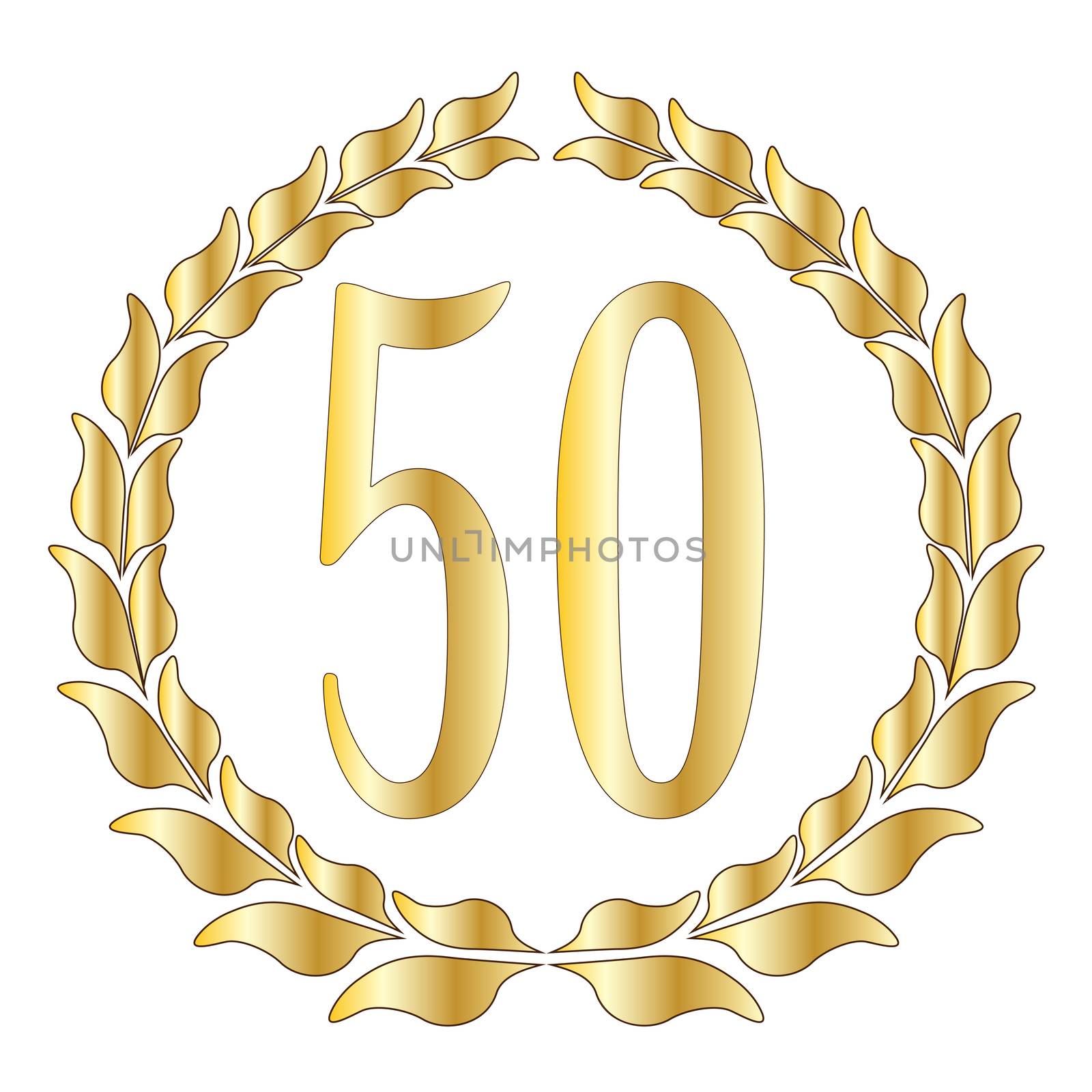 A 50th anniversary symbol over a white background