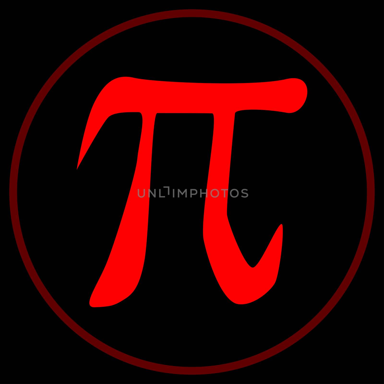 The constant Pi inside a red circle over a black background