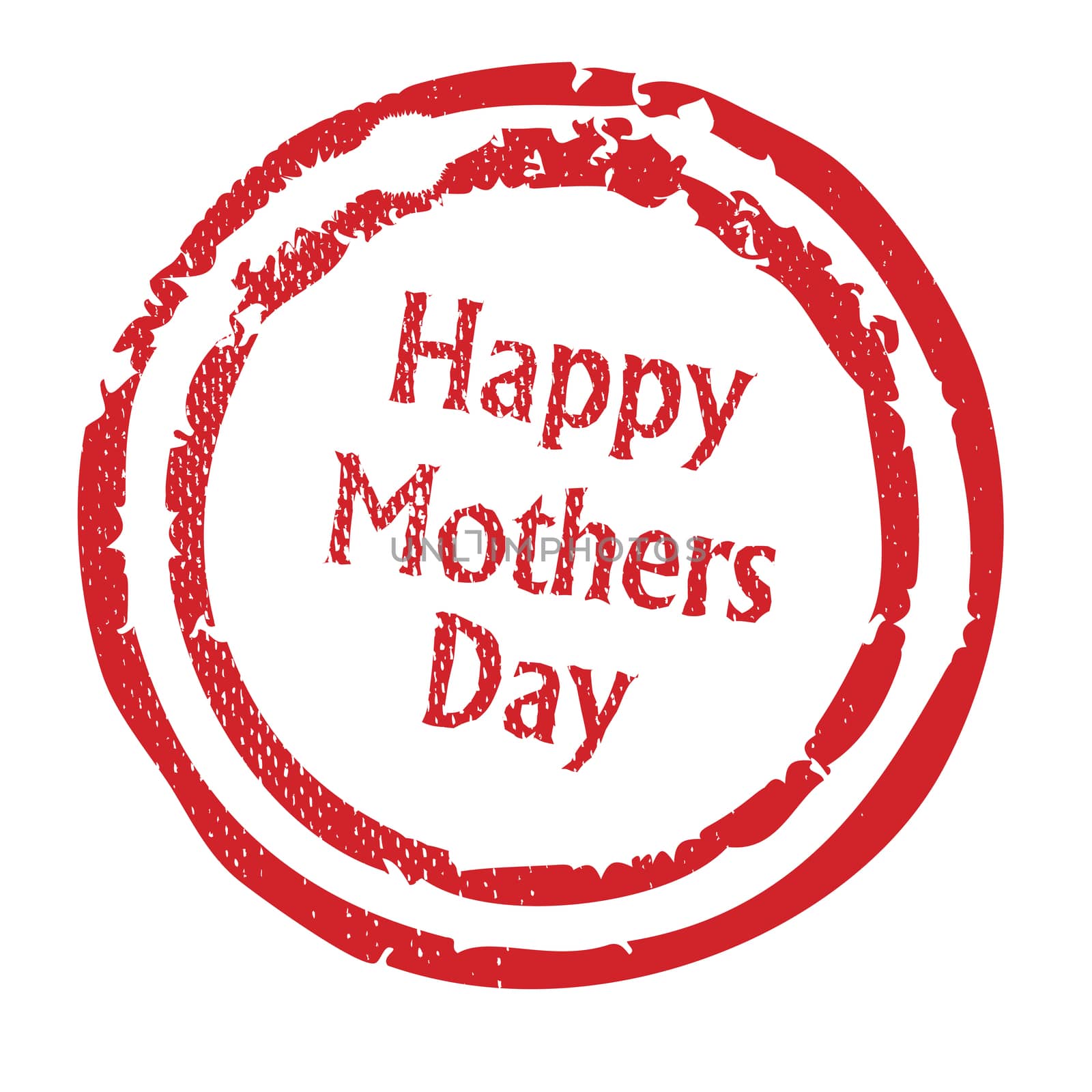 A happy mothers day rubber stamp isolated on a white background
