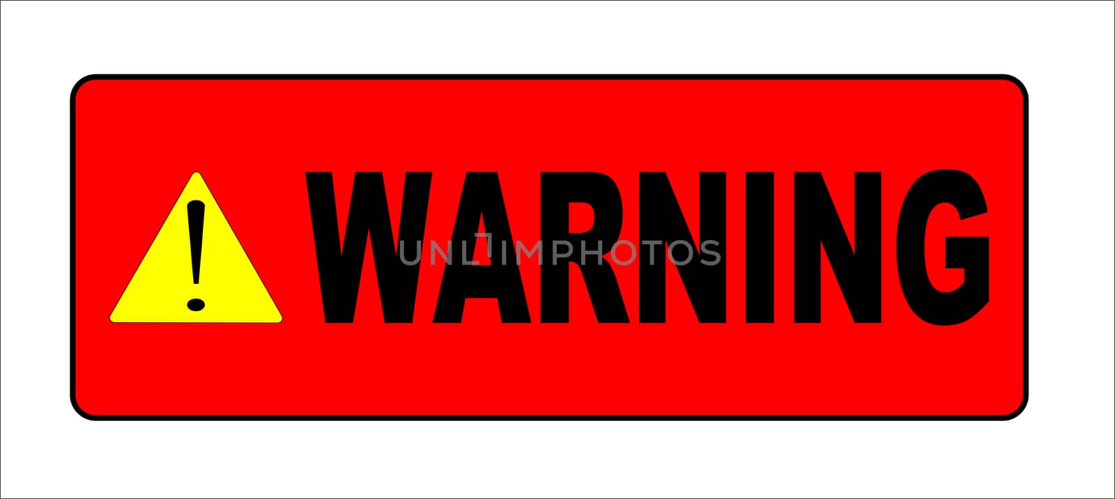 Warning sign in red over a white background