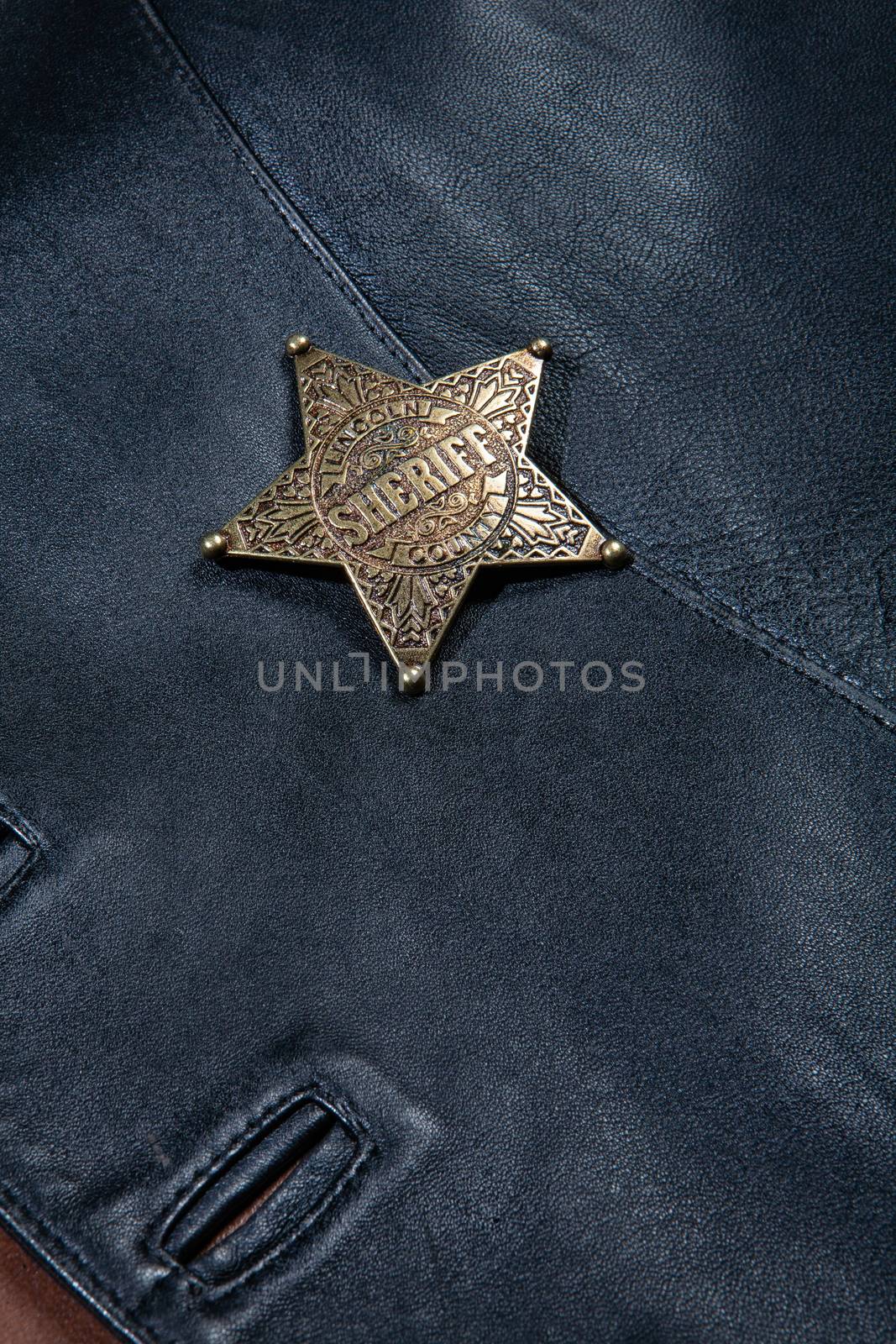 Star badge on a fabric background