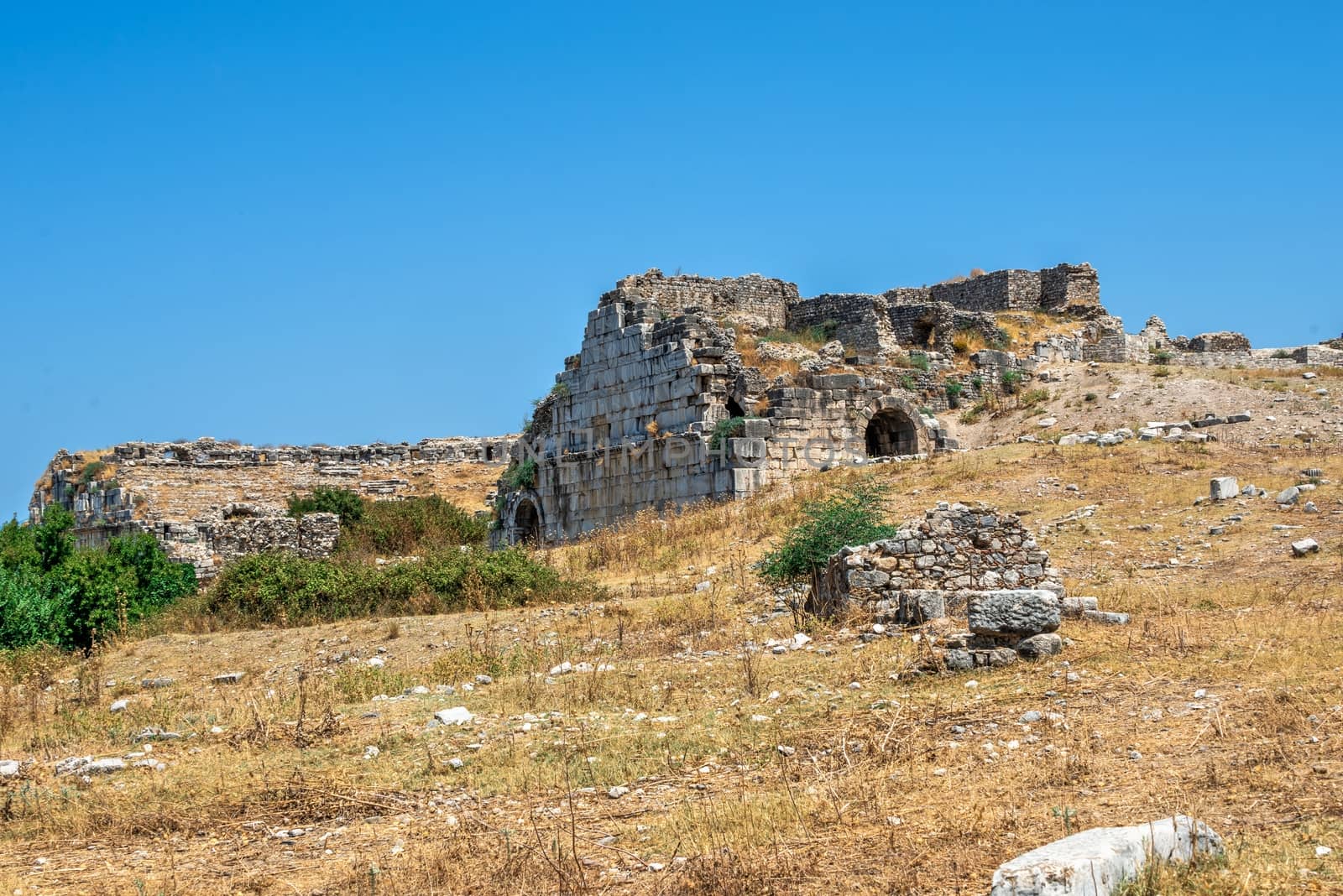 Ancient Greek city Miletus on the western coast of Anatolia, Turkey, on a sunny summer day