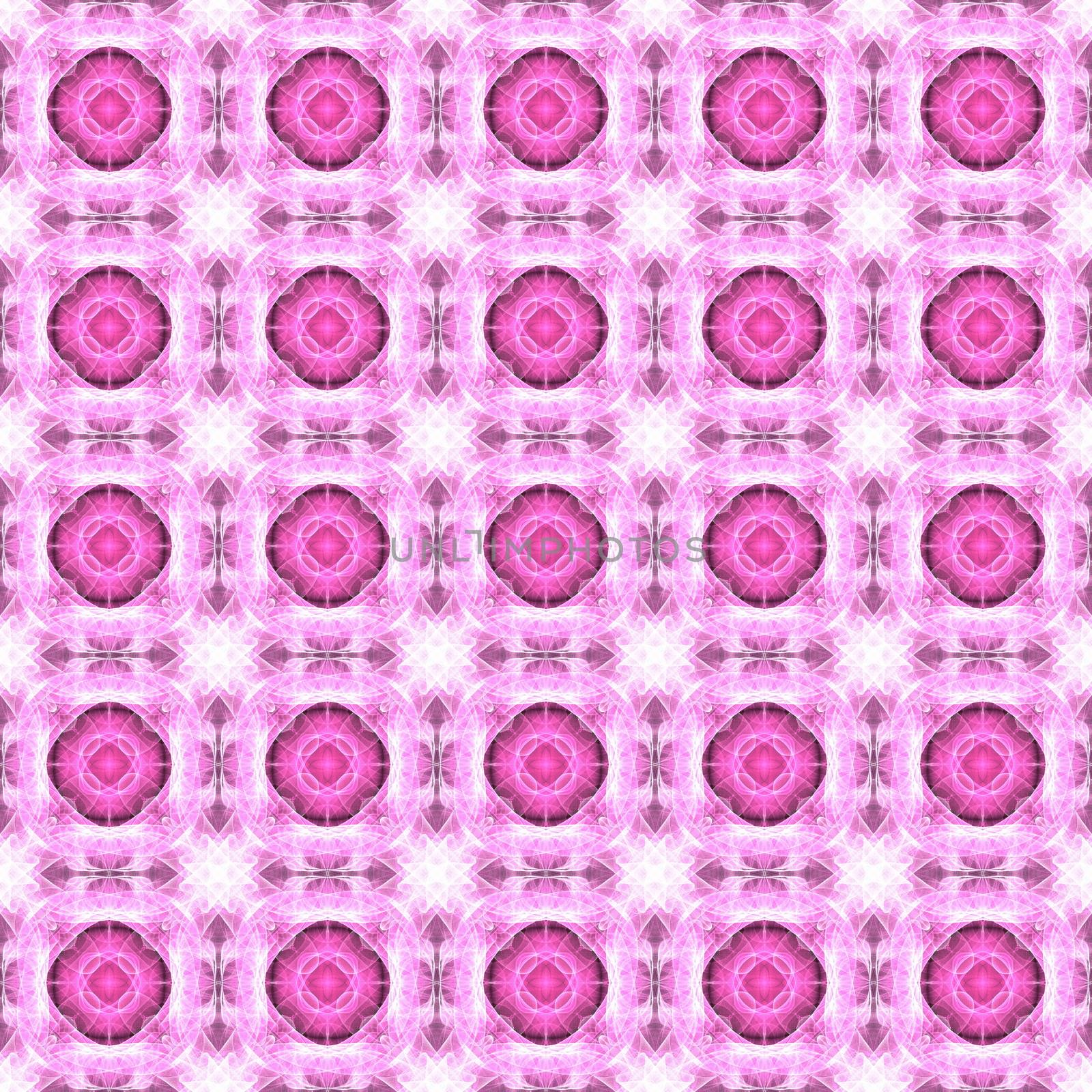 Drawing of Fractal seamless pattern in pink colors