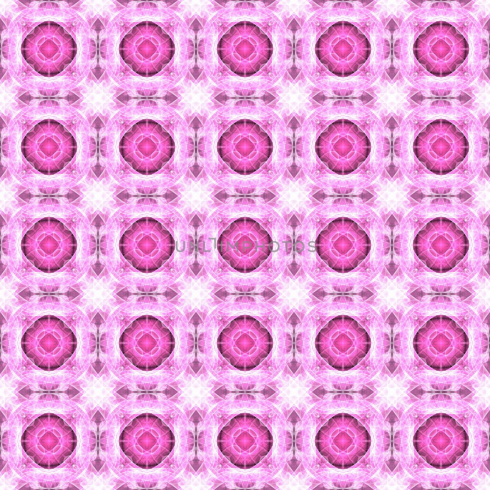 Drawing of Fractal seamless pattern in pink colors