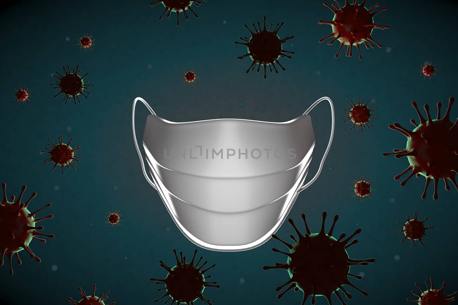 Medical 3d illustration infected with Coronavirus COVID-19, a respiratory cell virus influenza virus in China.