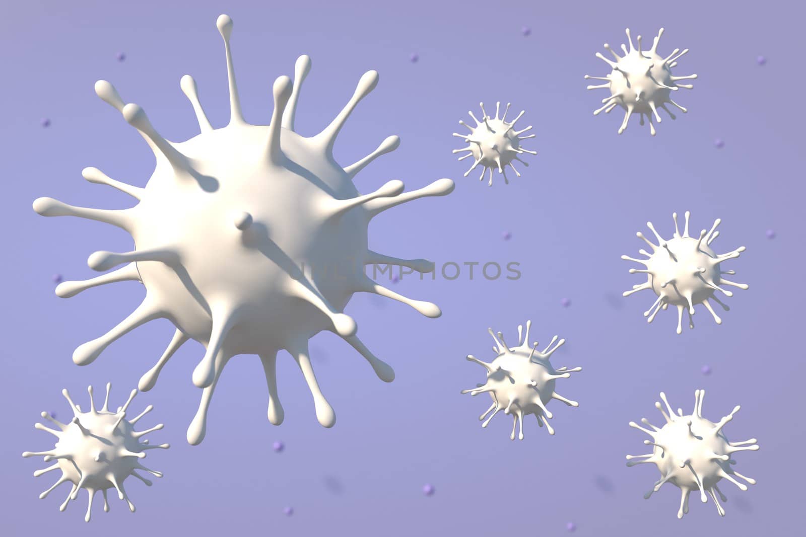 Medical 3d illustration infected with Coronavirus COVID-19, a respiratory cell virus influenza virus in China.