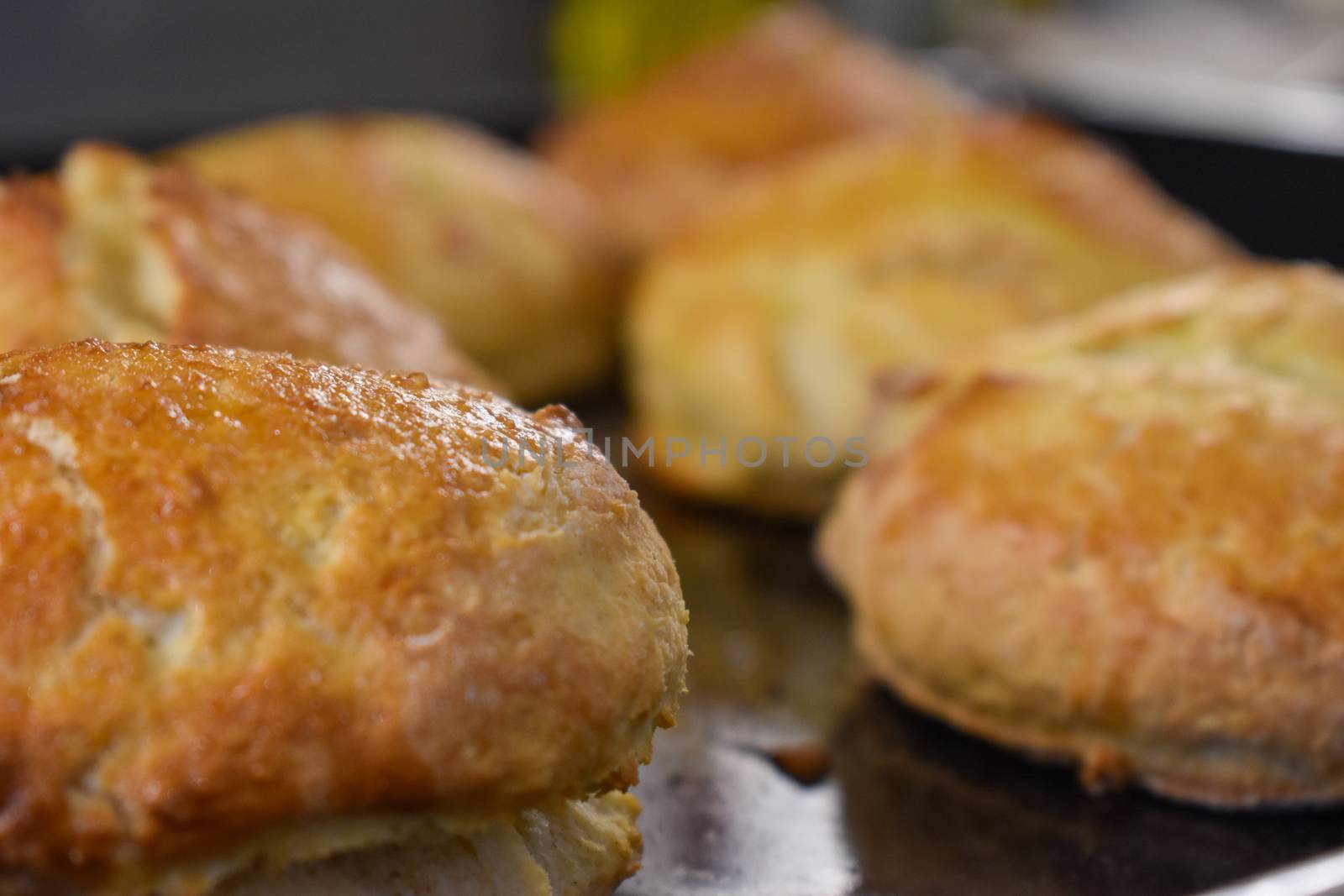 A close up of home made baked scones