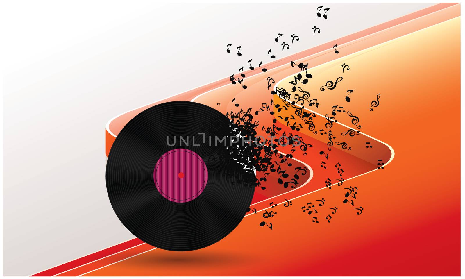 music components are on abstract background