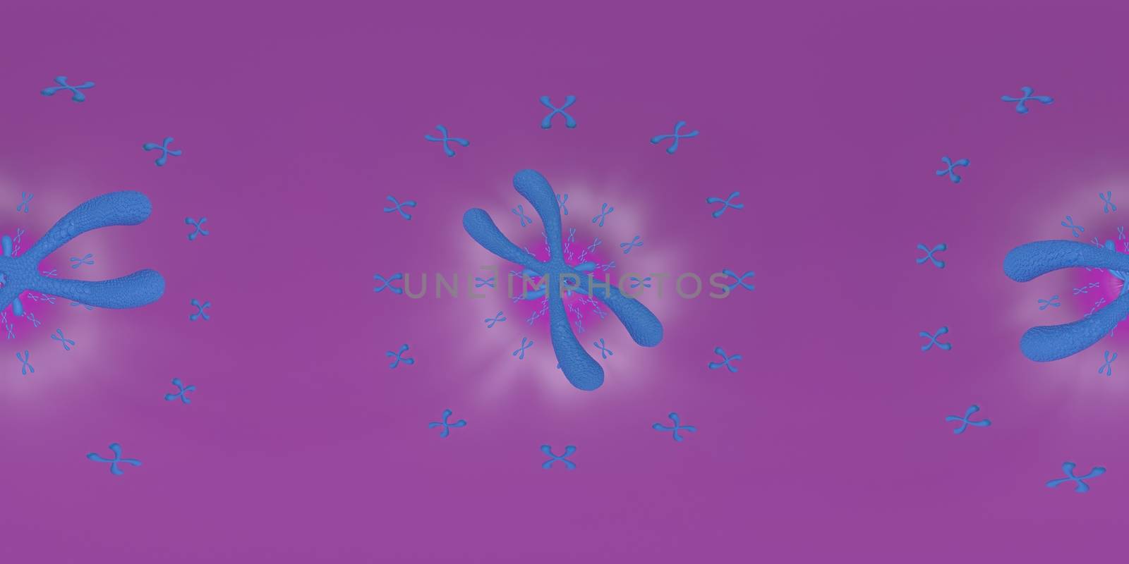 3d illustration of Chromosome scientific background. Equirectangular  360 VR image.  The medical panoramic background.