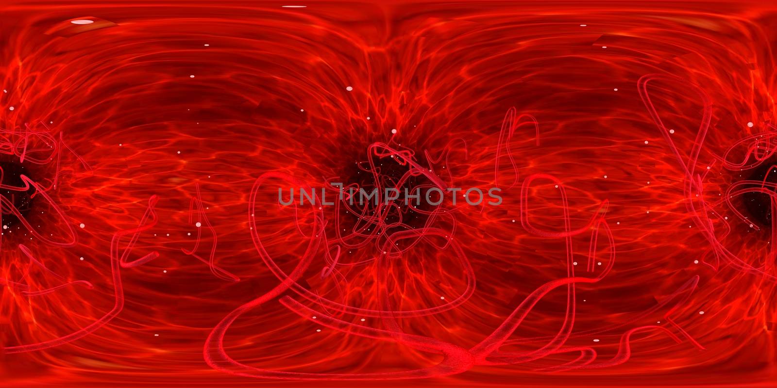 3d rendering Microscope virus- bacteria close up.  Equirectangular  360 VR image.  The medical panoramic background.