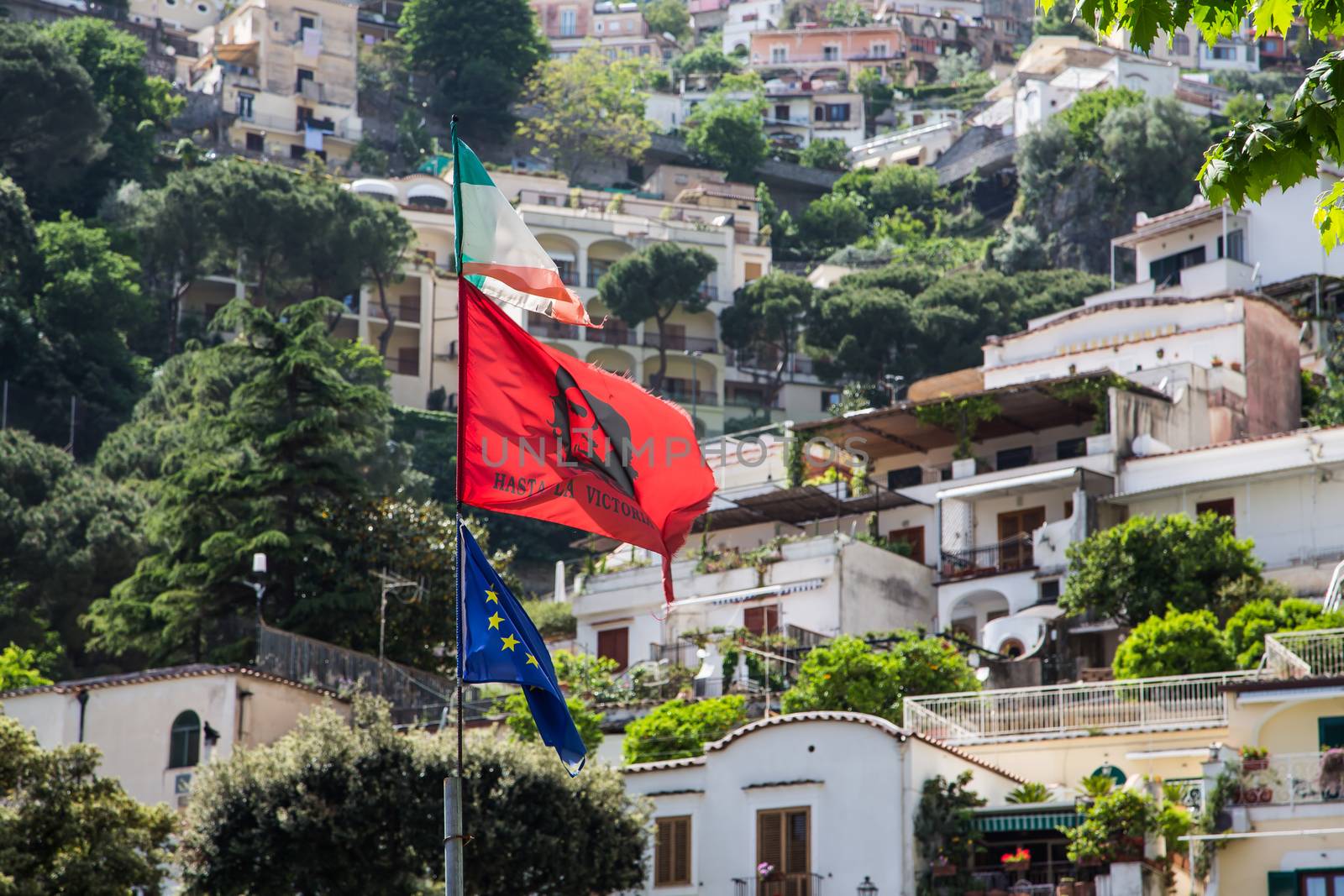 Flags Over Positano by dbvirago