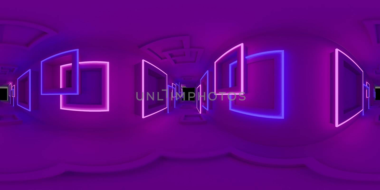 3d illustration, 3d rendering, vr 360 panorama abstract images of the geometry background