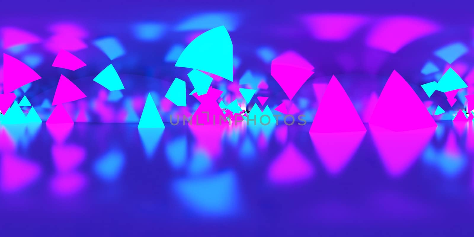 3d illustration, 3d rendering, vr 360 panorama abstract images of the geometry background