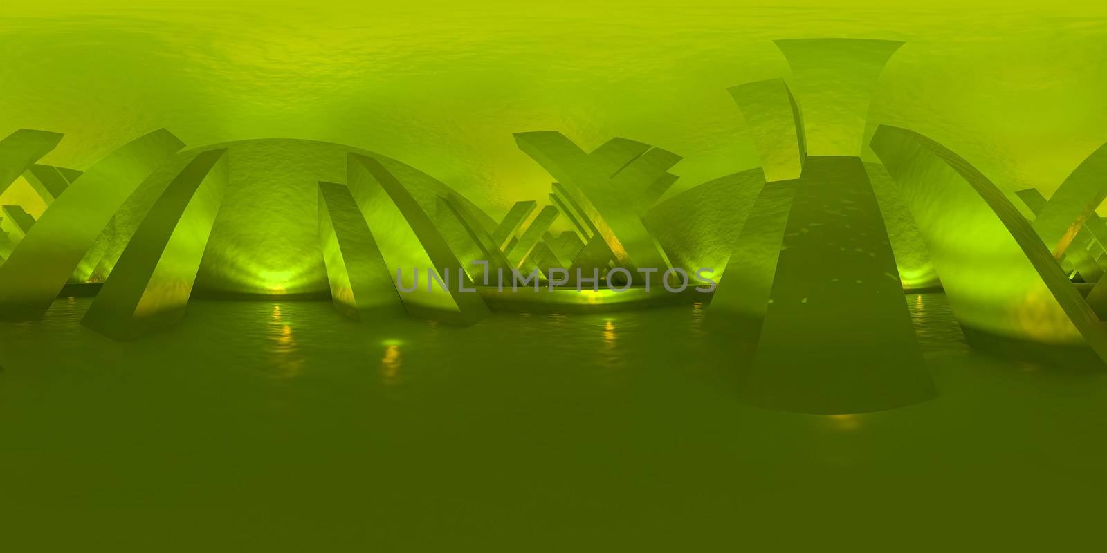 3d illustration, 3d rendering, vr 360 panorama abstract images of the geometry background