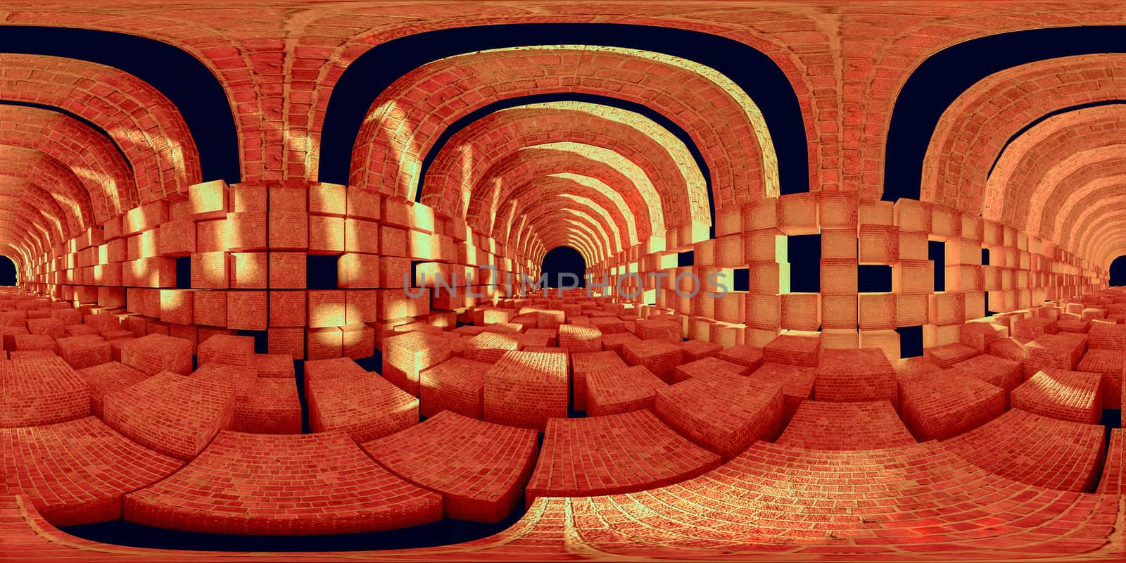 3d illustration, 3d rendering, vr 360 panorama abstract images of the geometry background