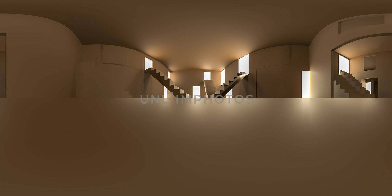 3d illustration, 3d rendering, vr 360 panorama abstract images of the geometry background