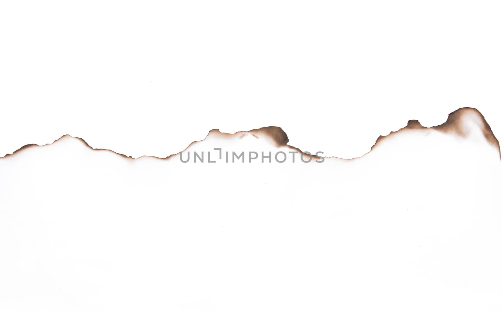 Paper burned old grunge on white background with clipping path
