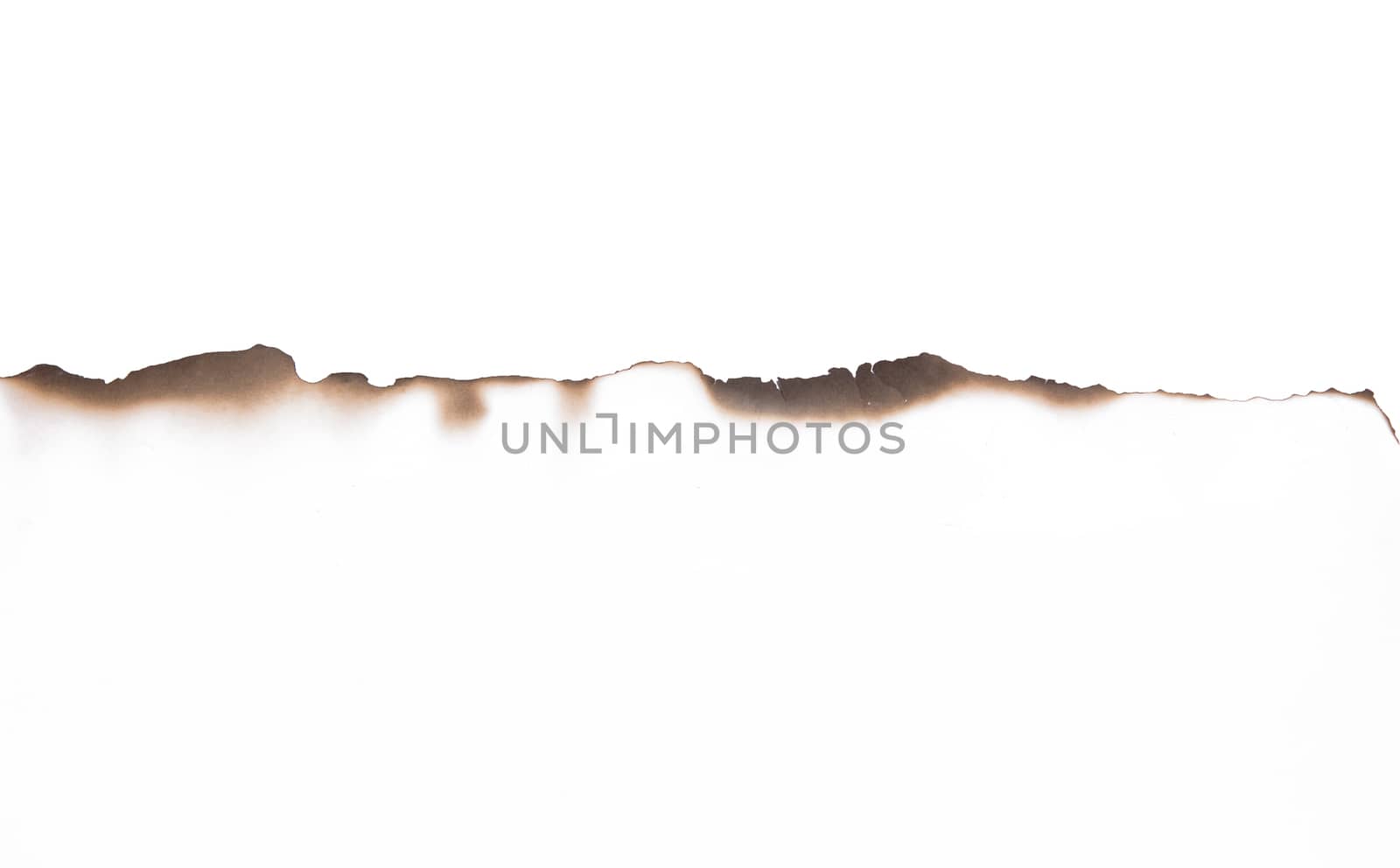 Paper burned old grunge on white background with clipping path
