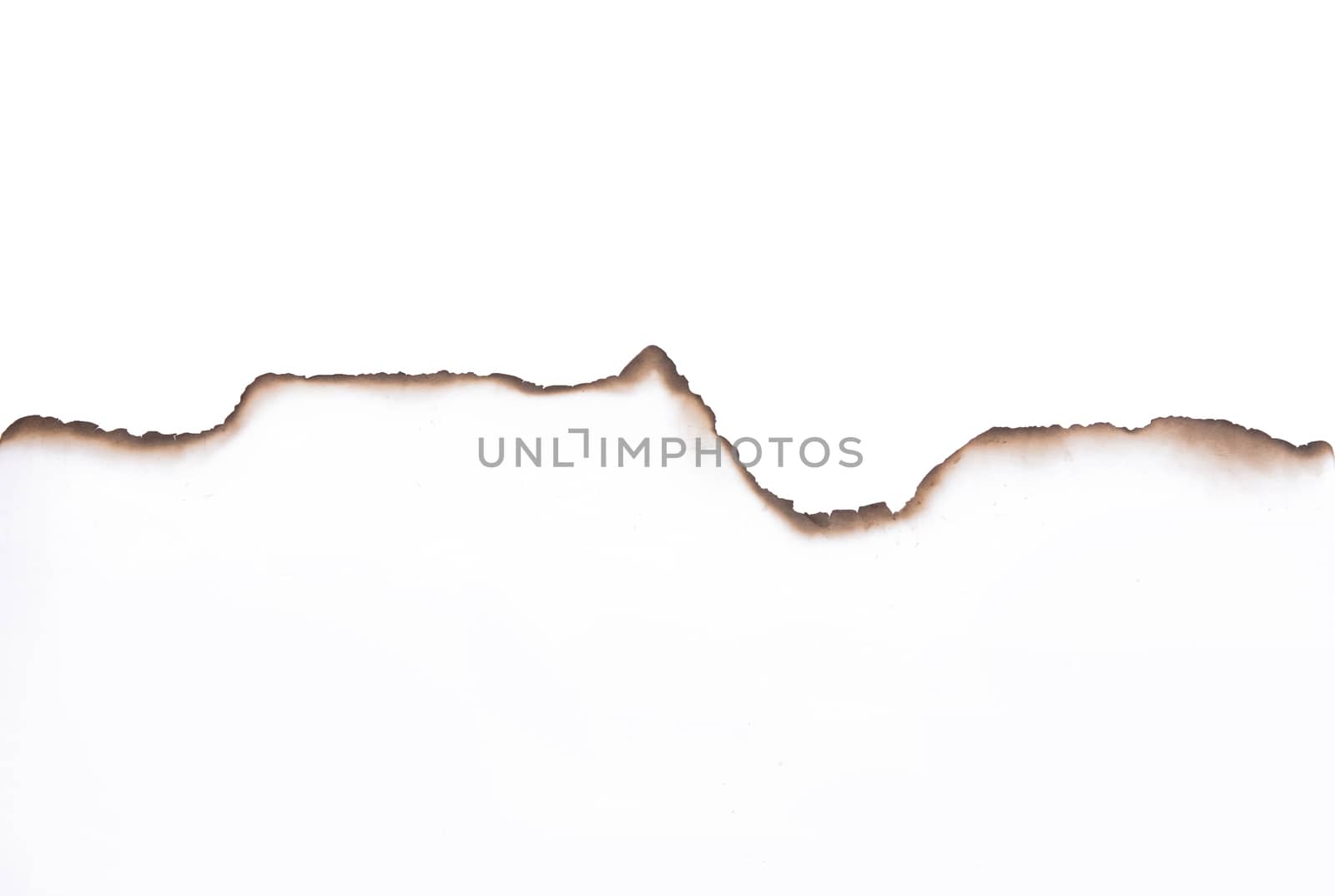 Paper burned old grunge on white background with clipping path
