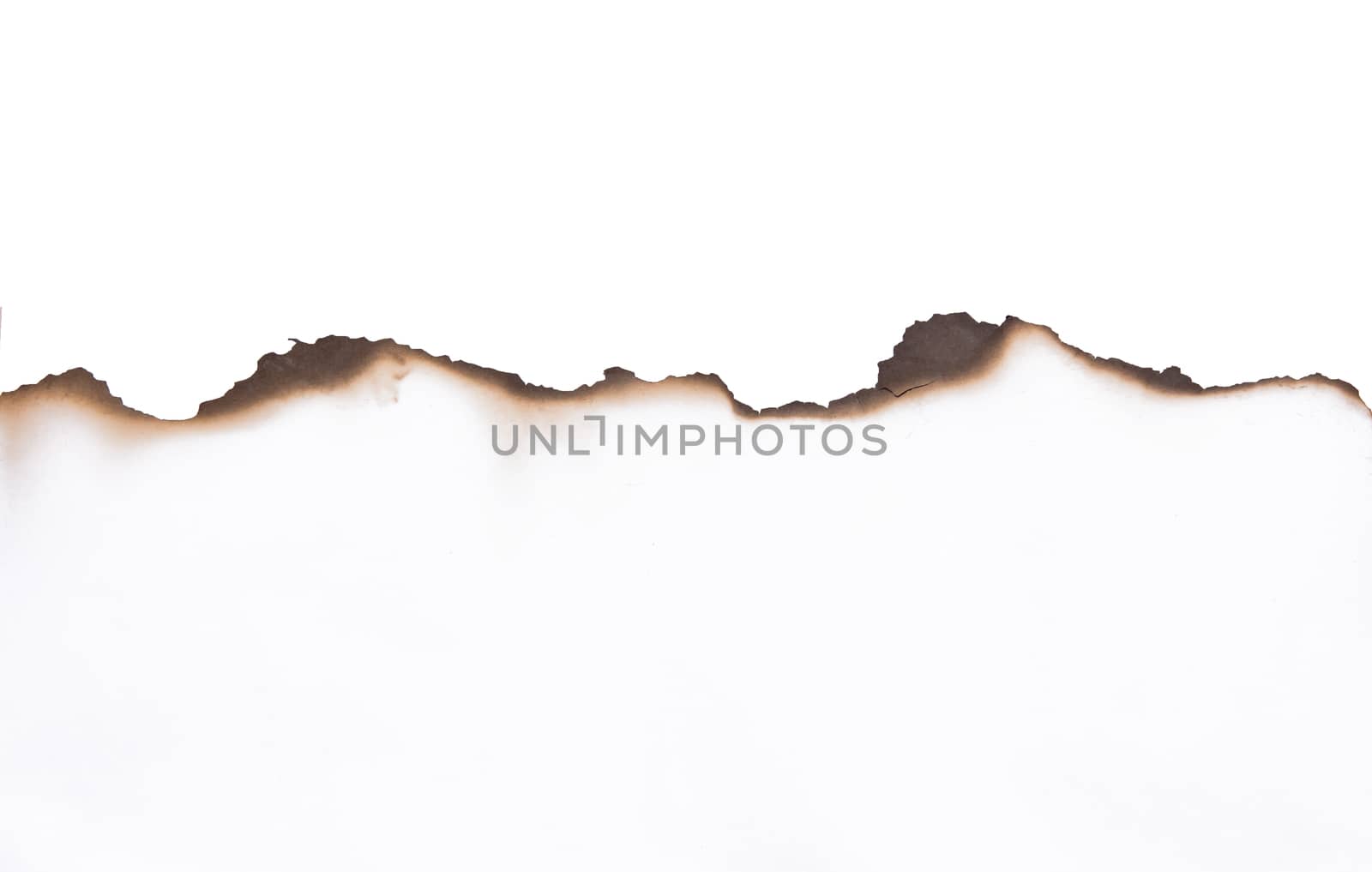 Paper burned old grunge on white background with clipping path
