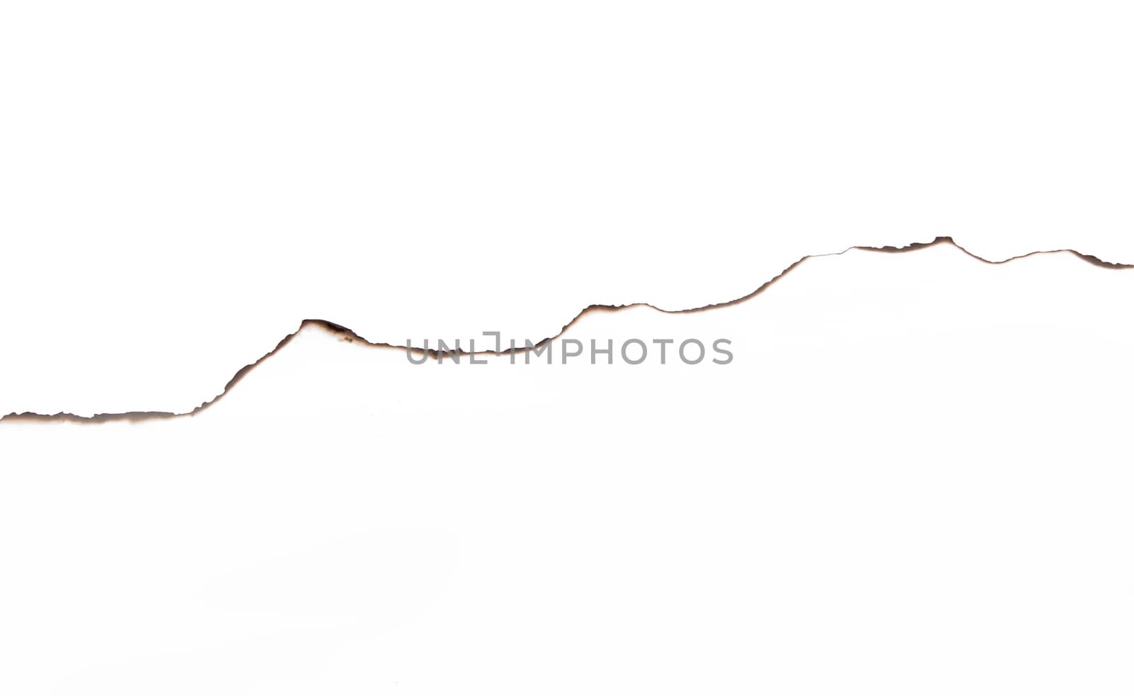 Paper burned old grunge on white background with clipping path
