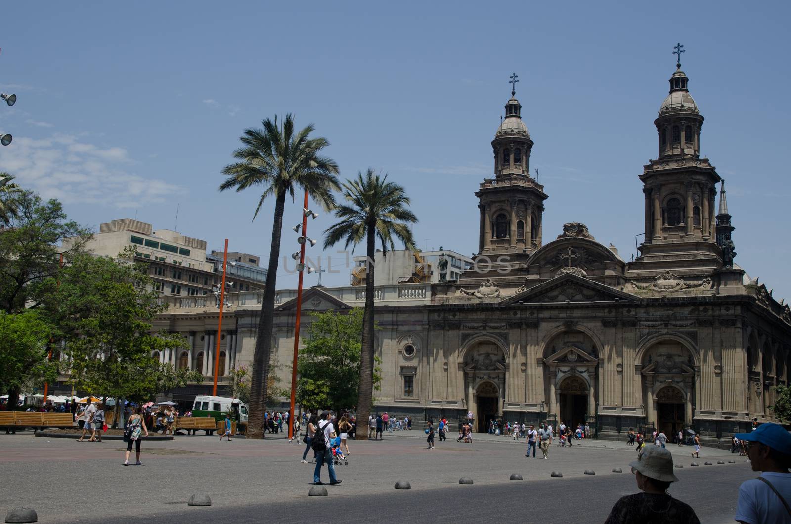 Metropolitan Cathedral in the Arm Square of Santiago de Chile. Chile.