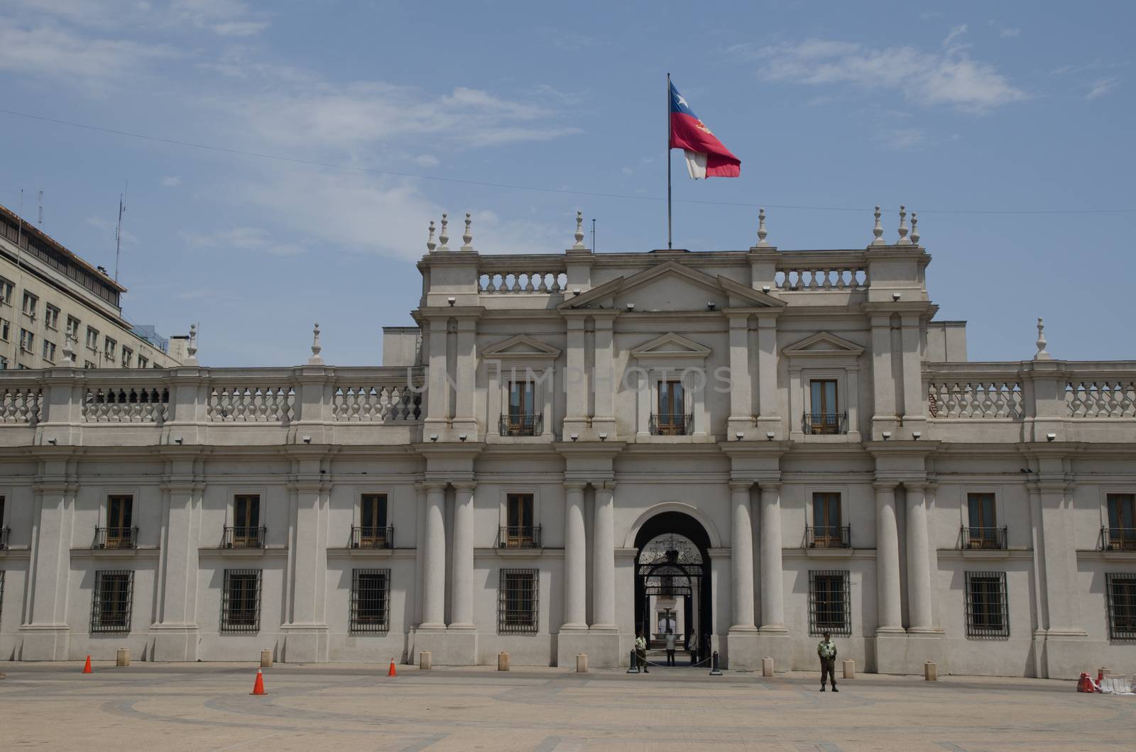 La Moneda Palace in the The Constitution Square. Santiago de Chile. Chile.