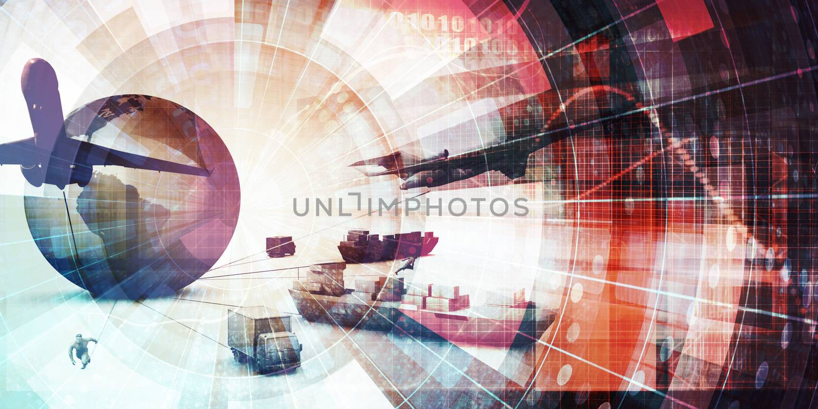 Package Delivery System Worldwide Logistics Business Concept